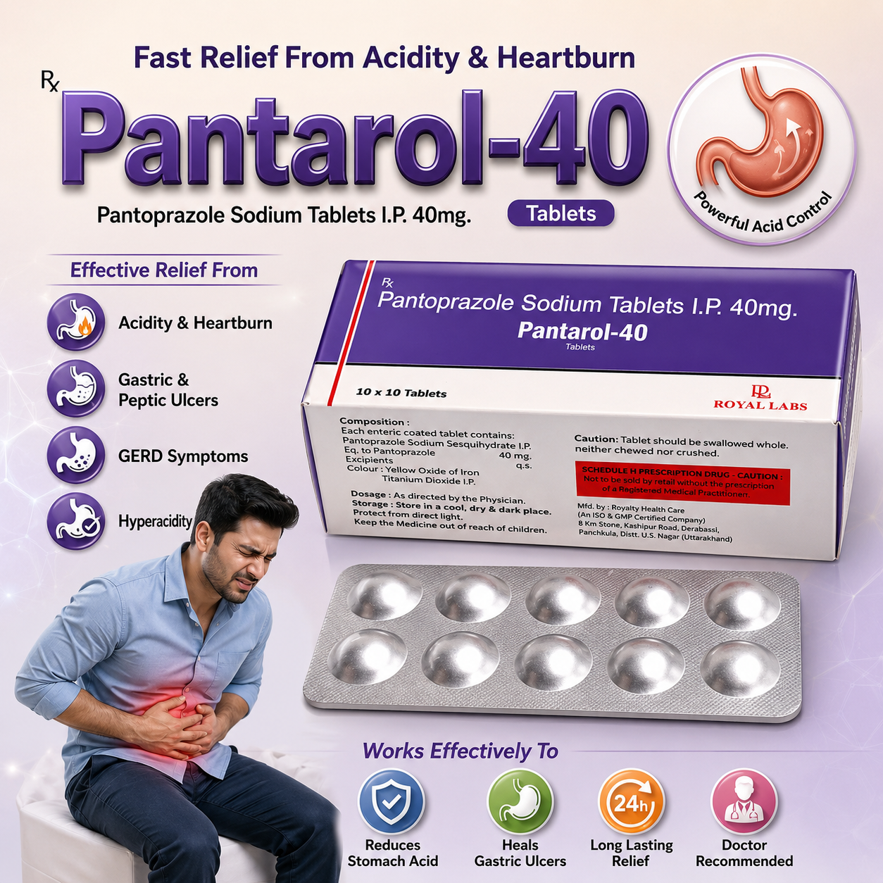 PANTAROL-40 , Mrp :62.00/10 Tab.