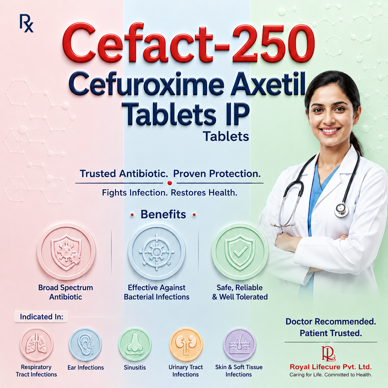 CEFACT 250 , Mrp : 271.00/10 Tab. - Image 2