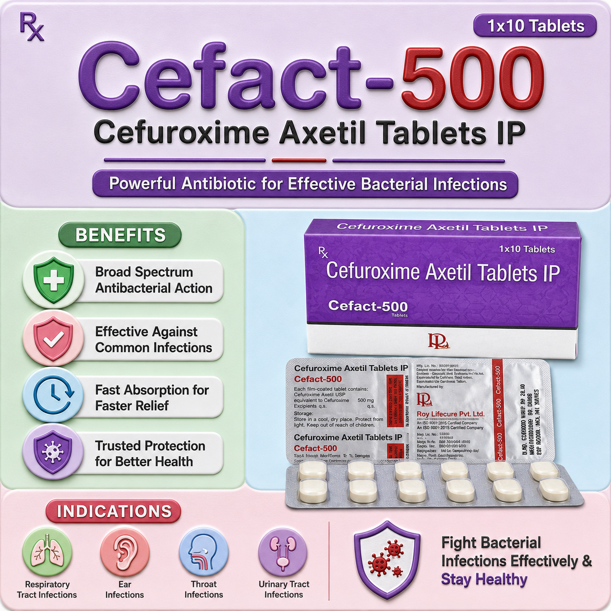 CEFACT-500 , Mrp : 553.00/10 Tab. - Image 2