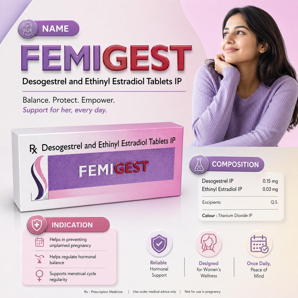 FEMIGEST , Mrp : 220.00 / 21 Tablet - Image 2