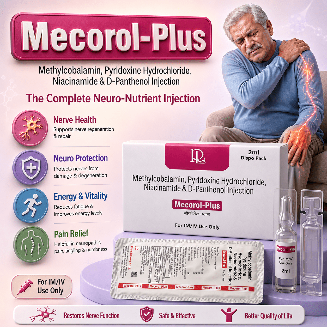 MECOROL PLUS Inj. , Mrp : 102.00