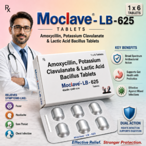 MOCLAVE-LB-625 ,Mrp :163.00/6 Tab.