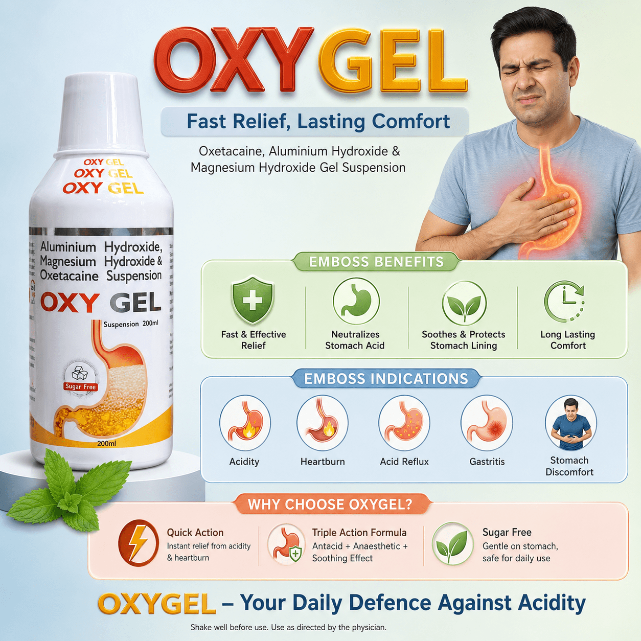 OXYGEL Suspension , Mrp : 205.00