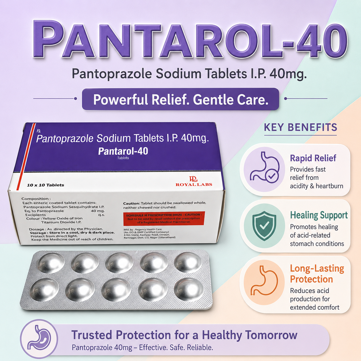 PANTAROL-40 , Mrp :62.00/10 Tab. - Image 3