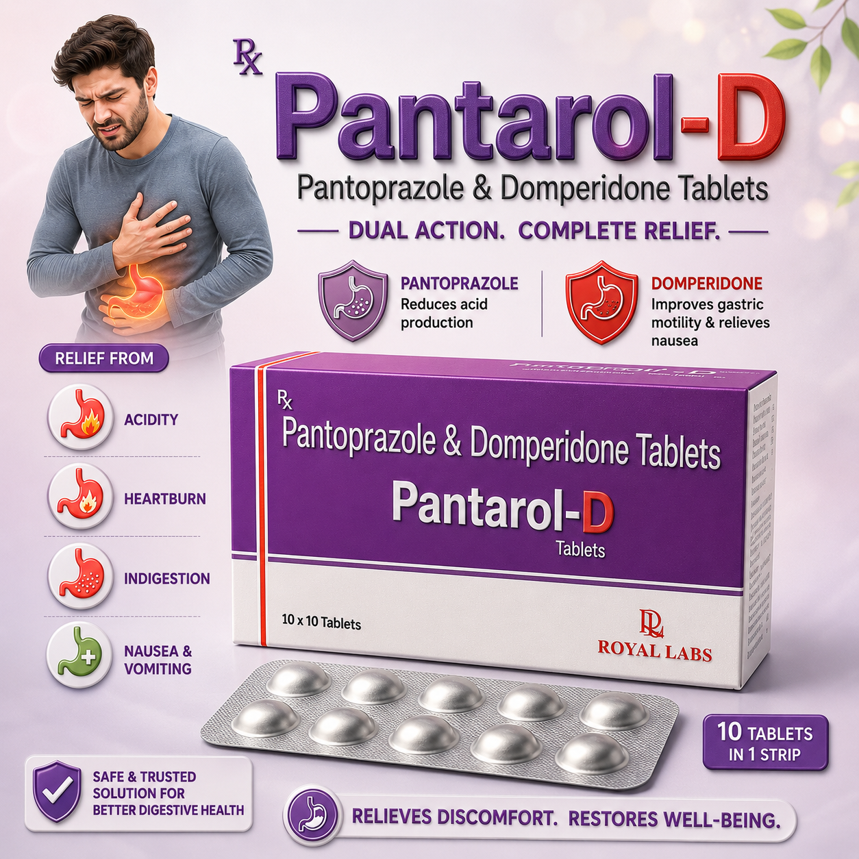 PANTAROL-D , Mrp : 86.00 / 10 Tablet