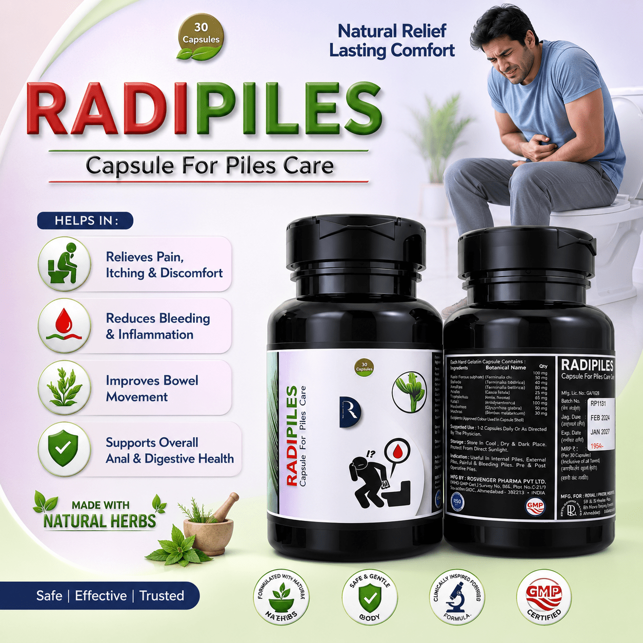 RADIPILES , Mrp : 182.00 / 30 Cap. - Image 2