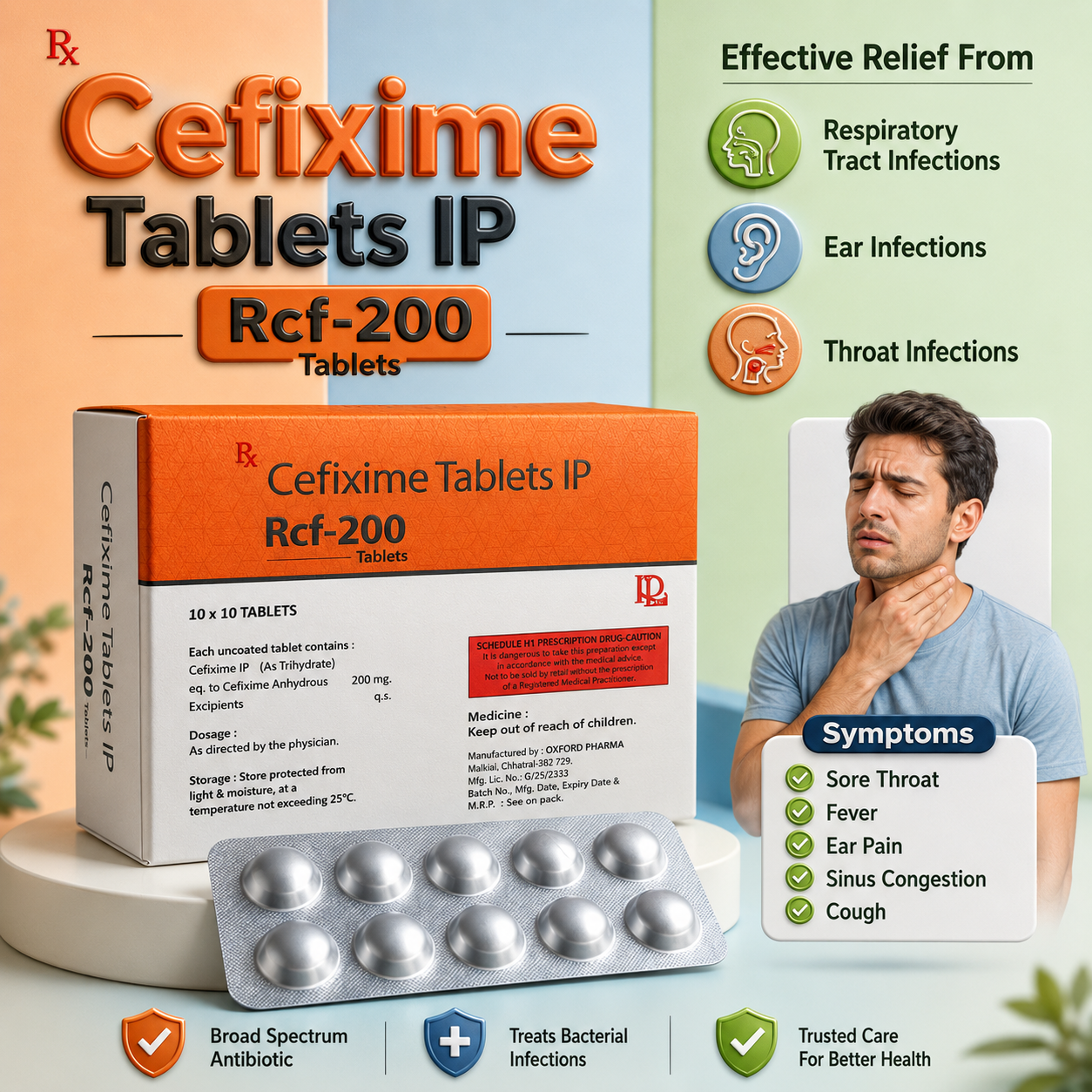 RCF-200 , Mrp : 105.00 / 10 Tablet