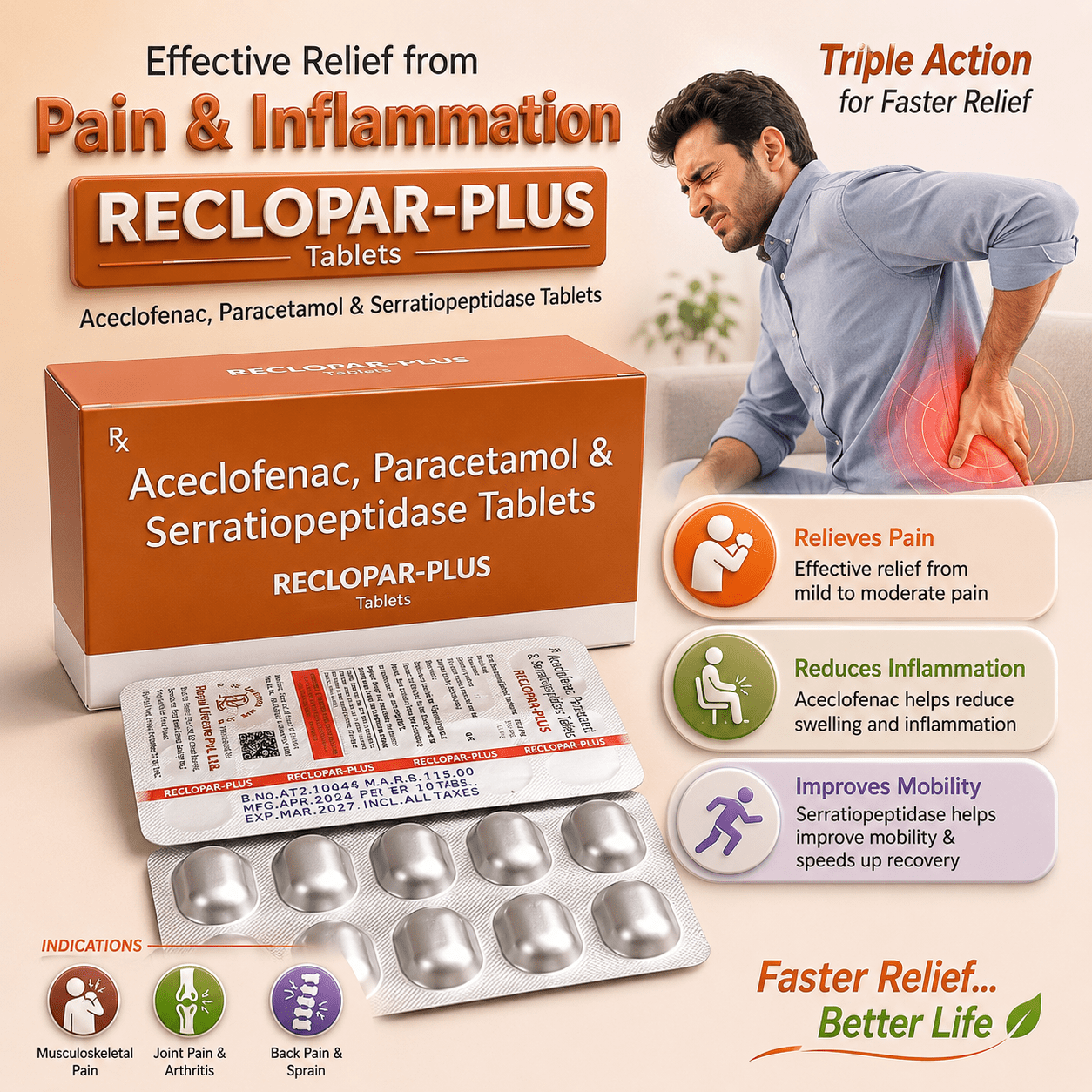 RECLOPAR-PLUS , Mrp:115.00/10 Tab. - Image 2