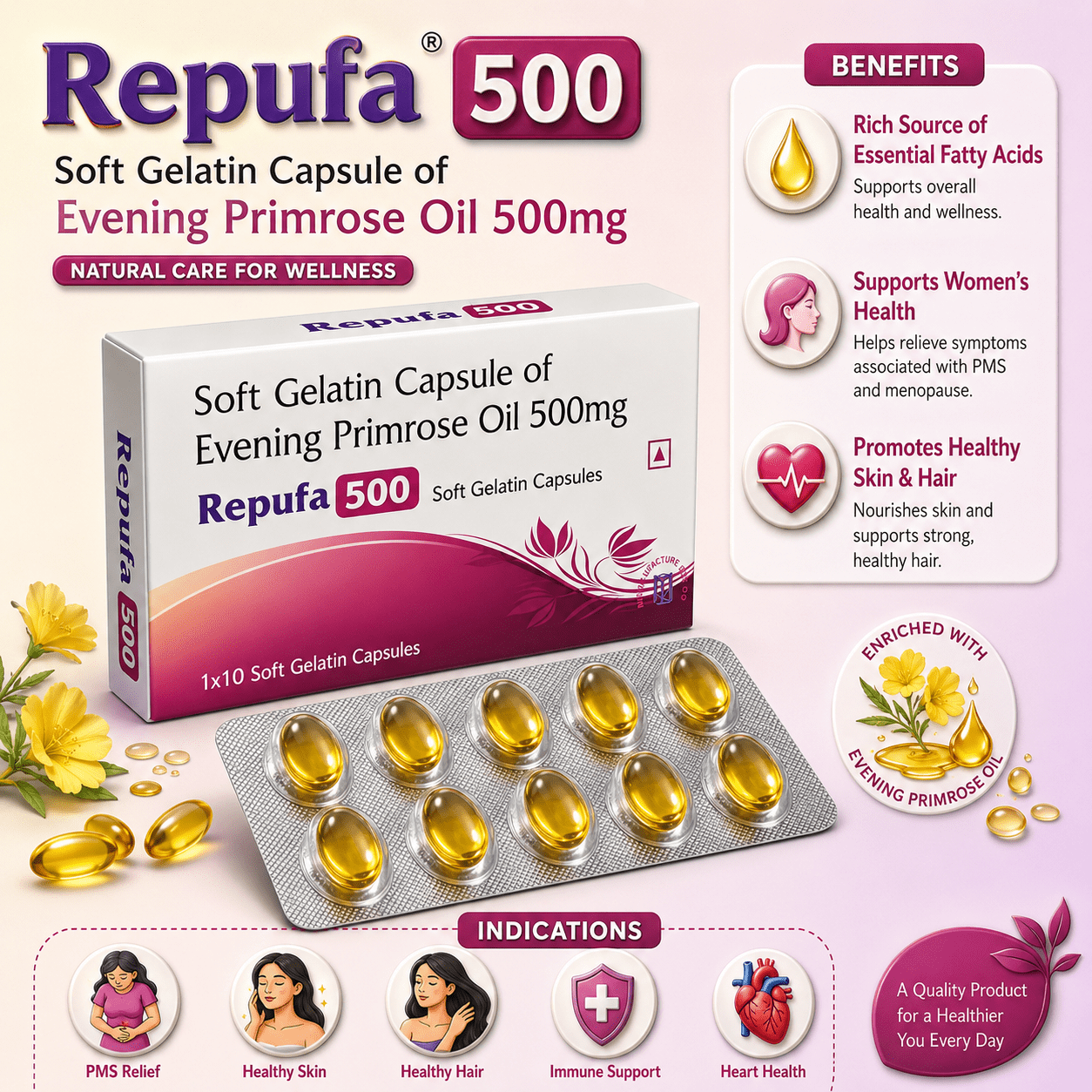 REPUFA-500 , Mrp : 120.00/10 Cap. - Image 3