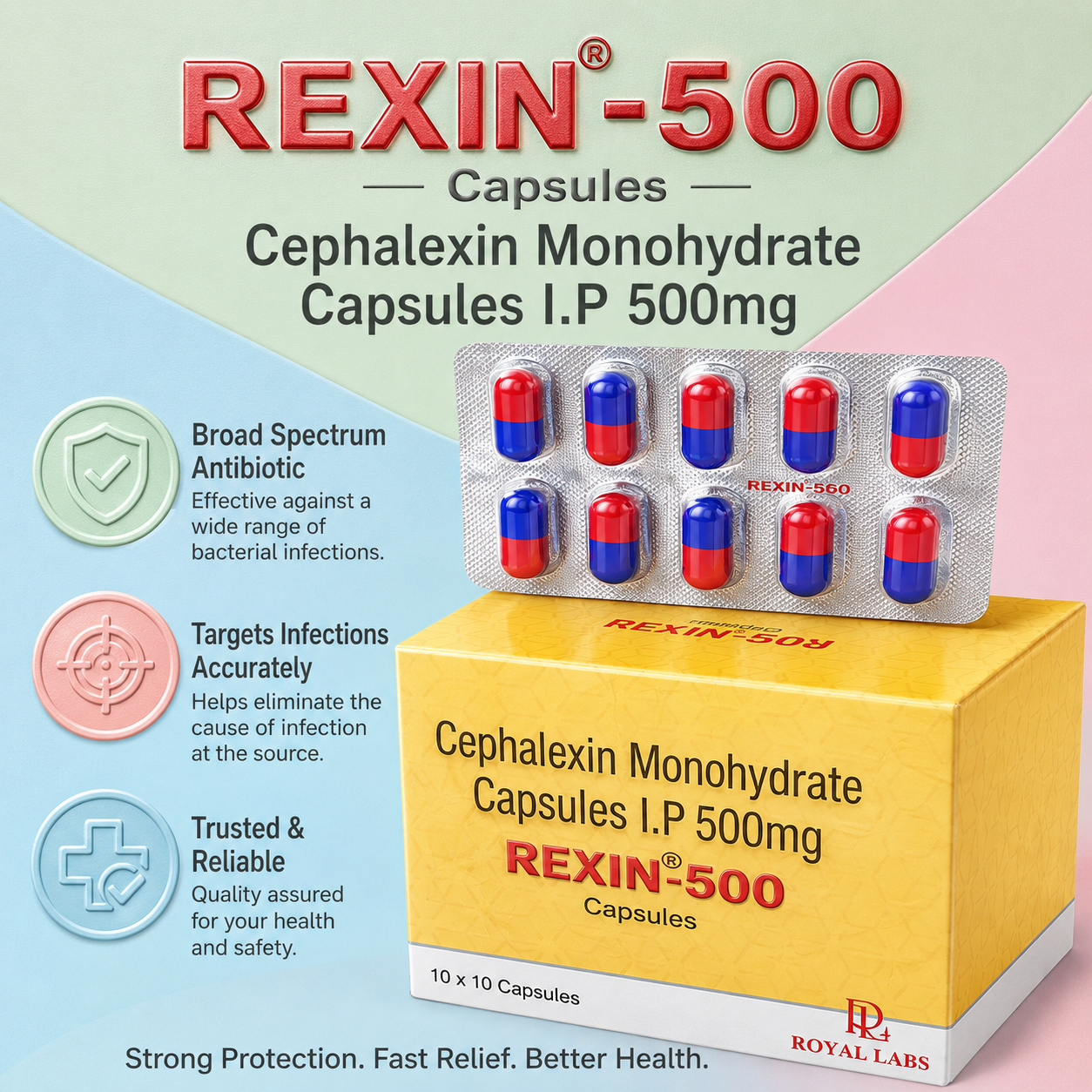 REXIN-500 , Mrp. : 260 / 10 Capsule - Image 3