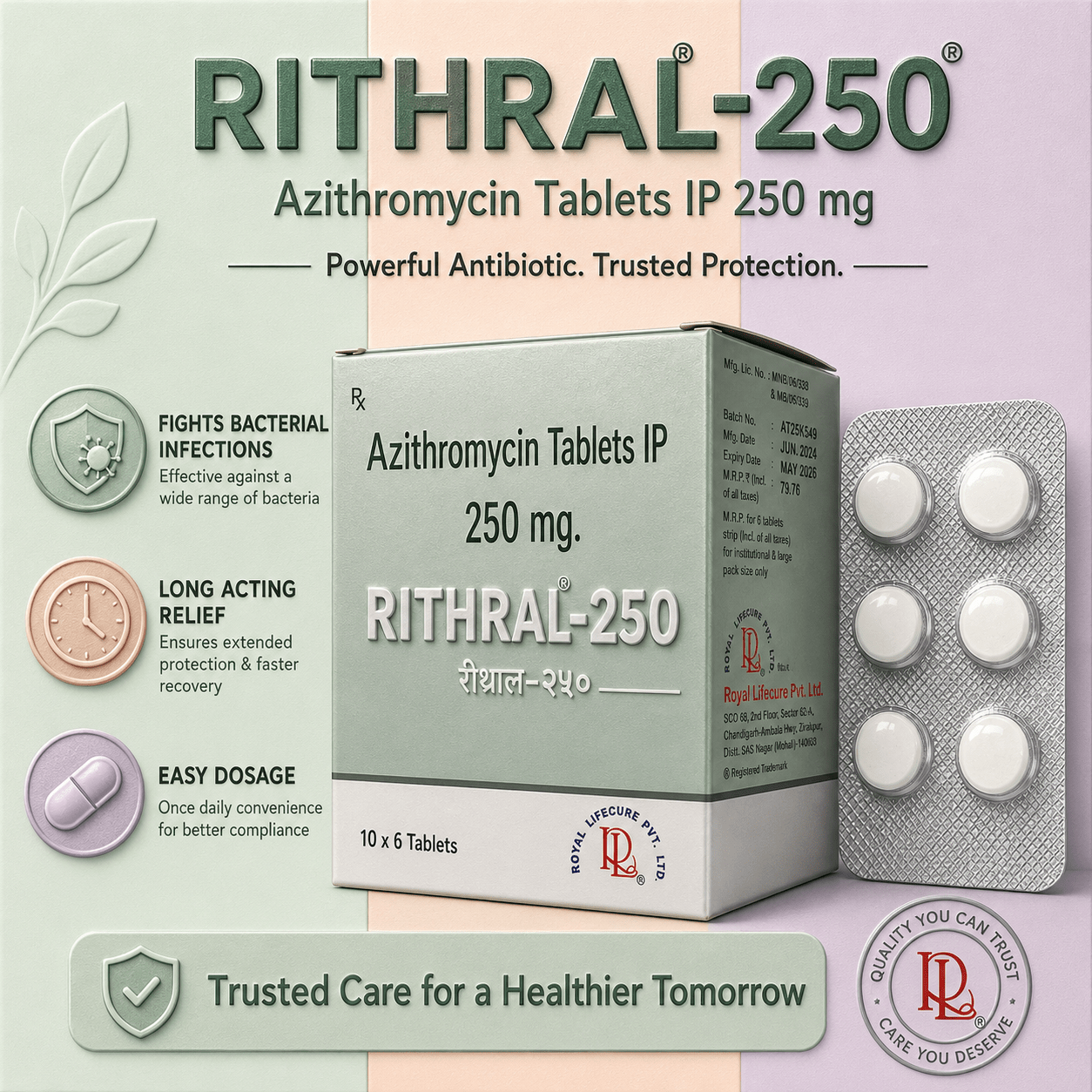 RITHRAL-250 , Mrp : 75.00/6 Tablet - Image 2