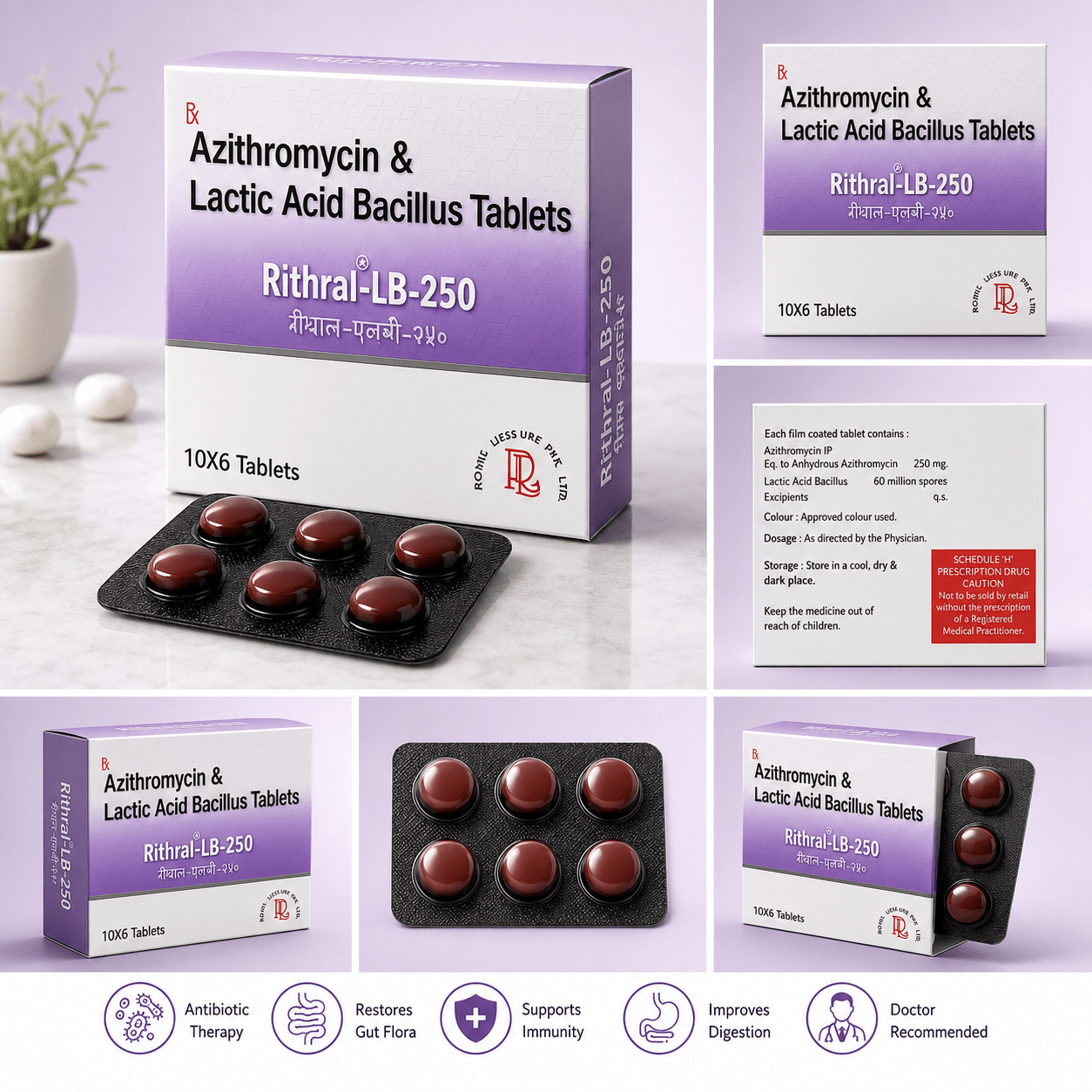 RITHRAL-LB 250 , Mrp :93.00/6 Tab - Image 4