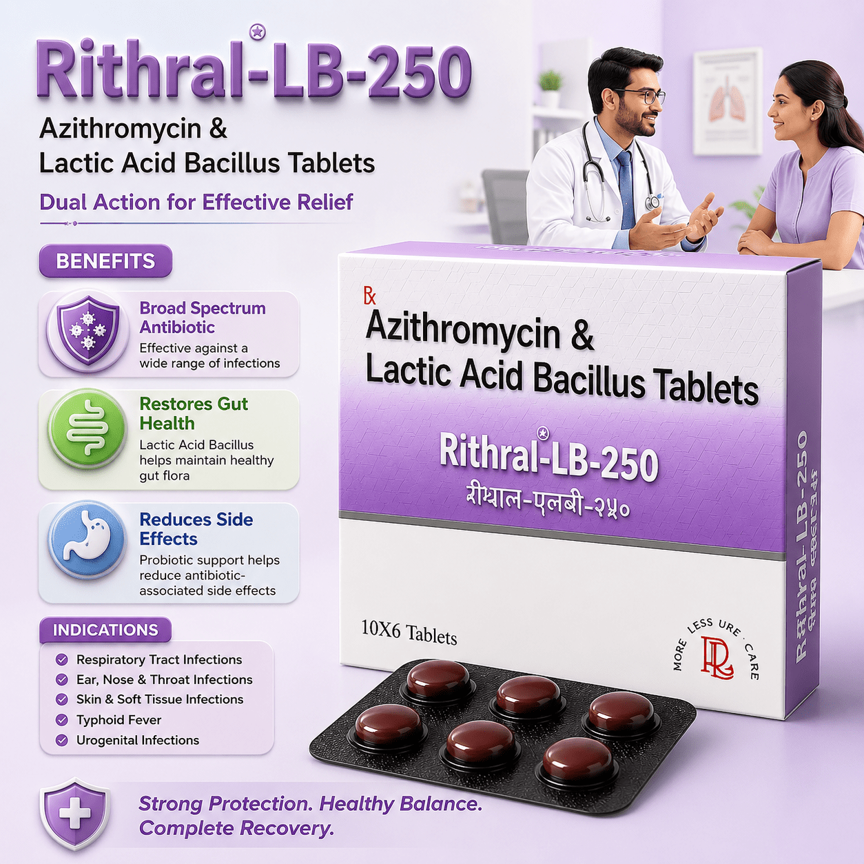 RITHRAL-LB 250 , Mrp :93.00/6 Tab - Image 3