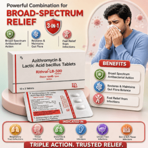 RITHRAL-LB 500 , Mrp:102.00/3 Tab.