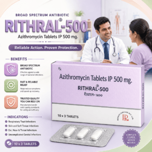 RITHRAL-500 , Mrp : 76.00/3 Tab.