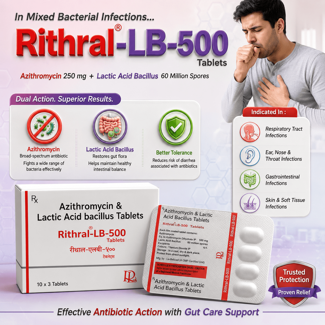RITHRAL-LB 500 , Mrp:102.00/3 Tab. - Image 3
