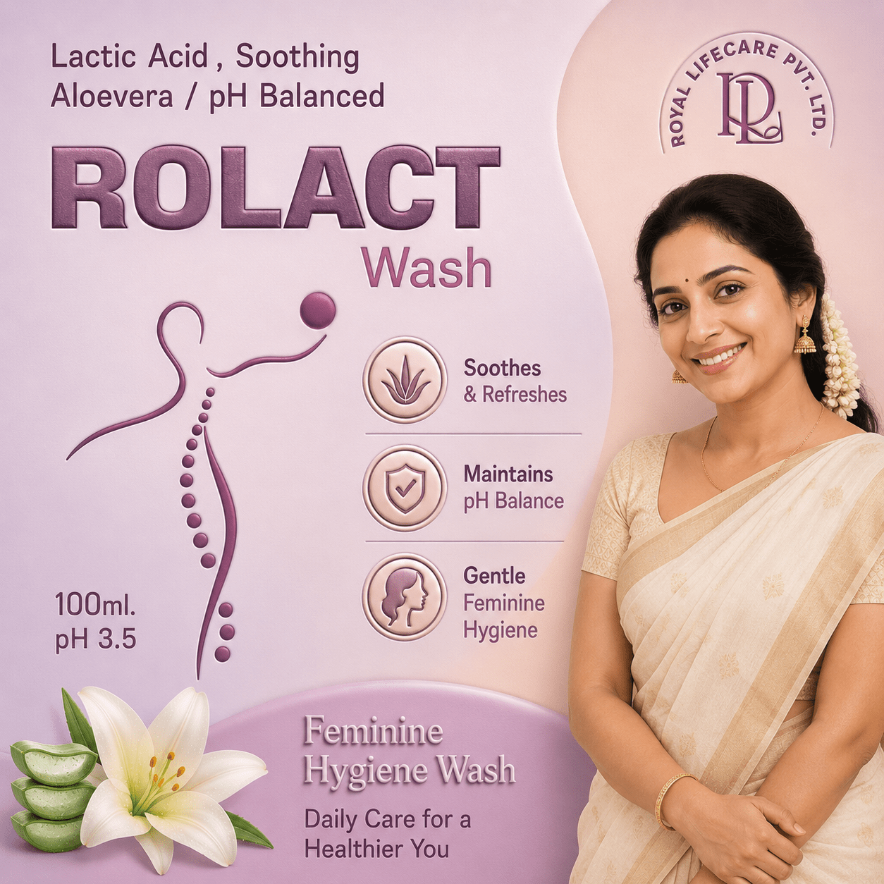 ROLACT Vaginal Wash , Mrp : 180.00 - Image 2