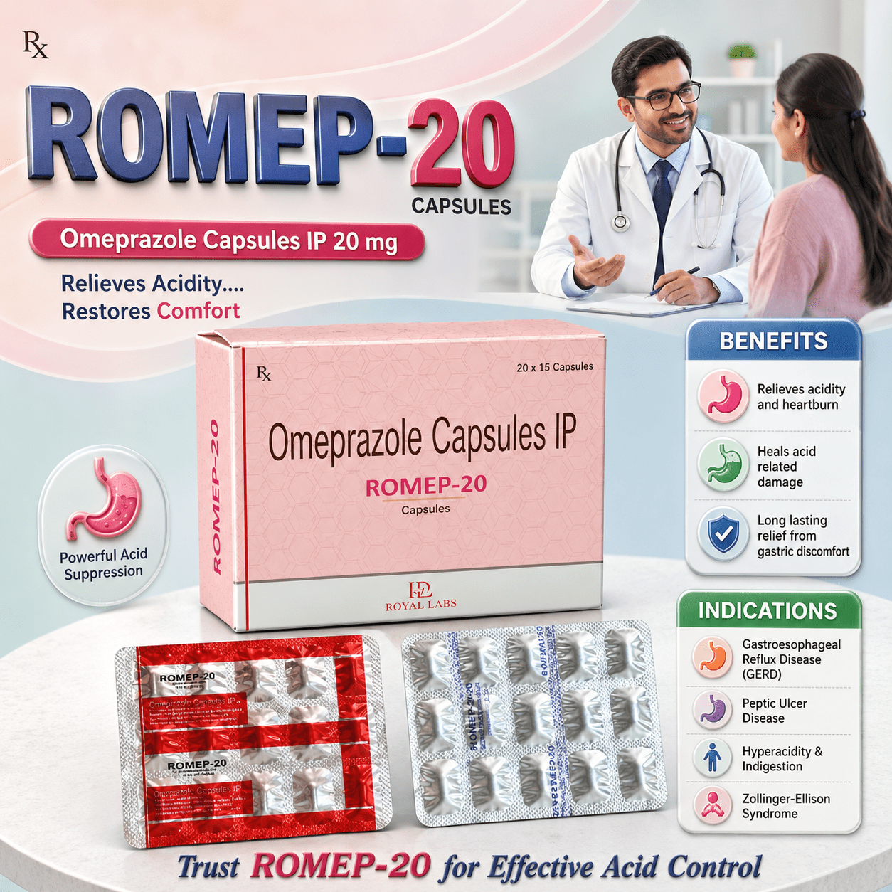 ROMEP-20 , Mrp : 46.00 / 15 Cap. - Image 3