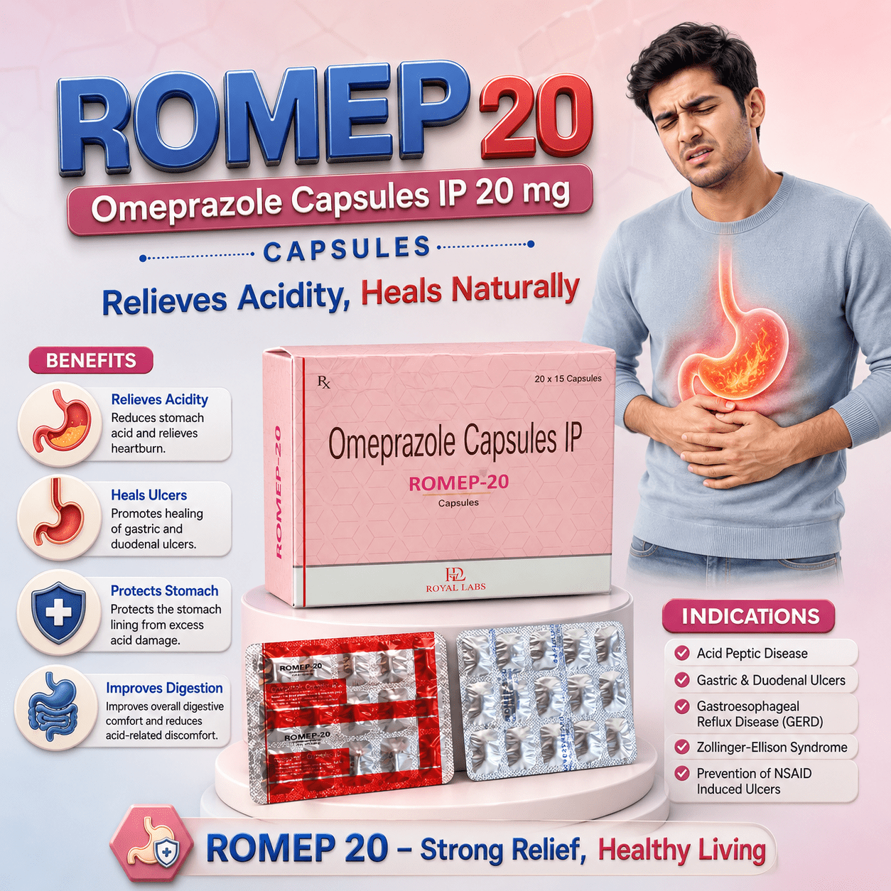 ROMEP-20 , Mrp : 46.00 / 15 Cap. - Image 4