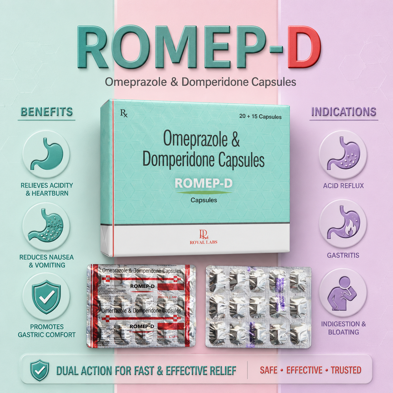 ROMEP-D , Mrp: 83.00 / 15 Capsules - Image 2