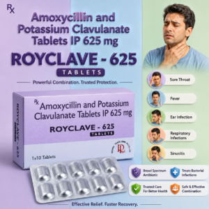 ROYCLAVE-625 , Mrp:196.00/10 Tab.