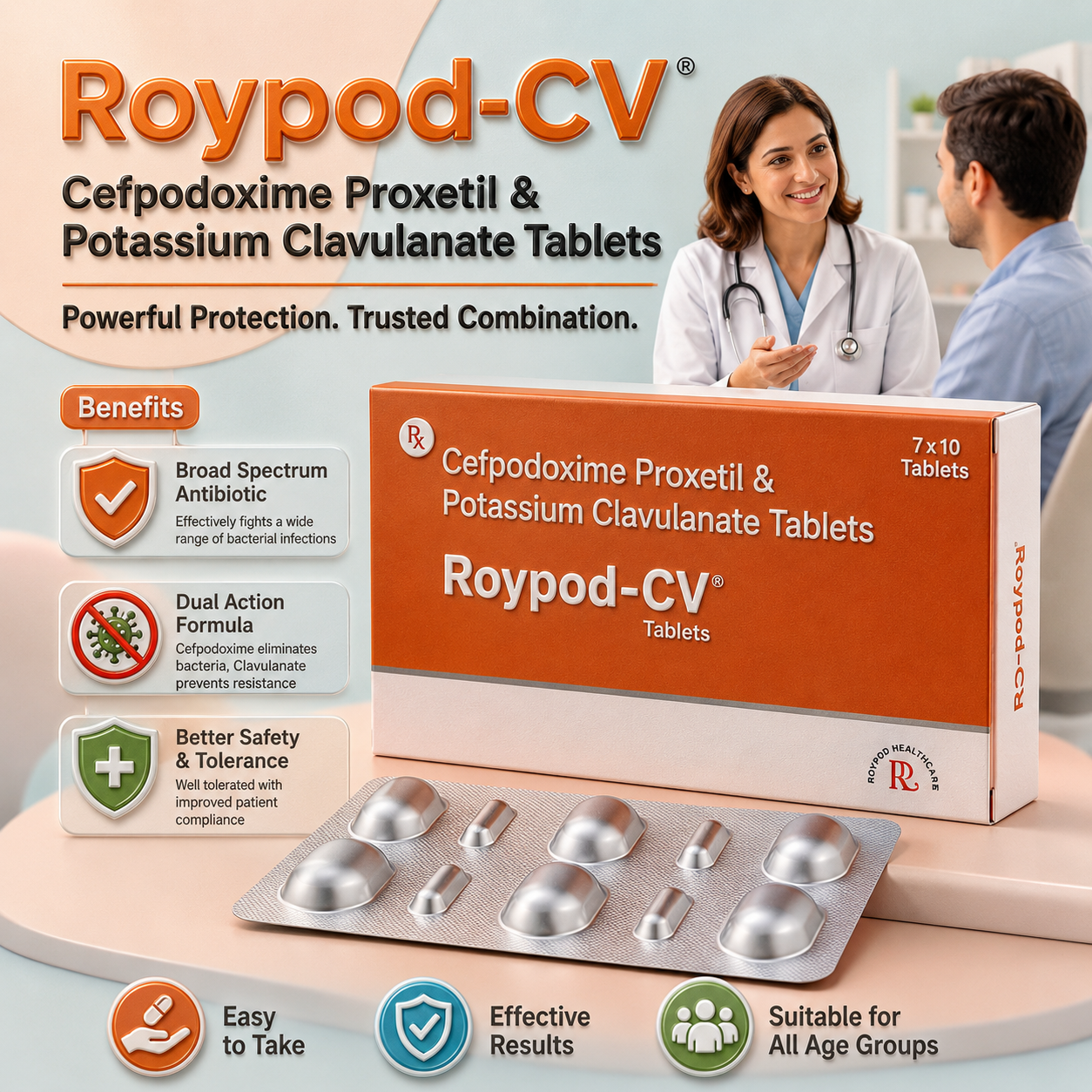 ROYPOD-CV , Mrp : 290.00/10Tab. - Image 2
