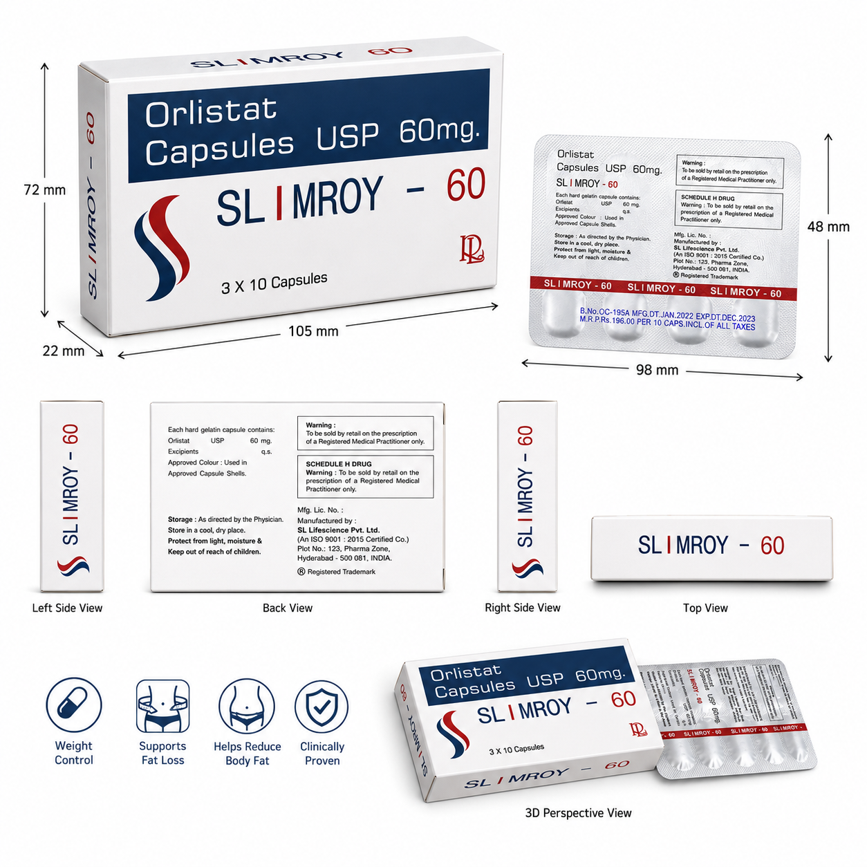 SLIMROY-60, Mrp : 186.00 / 10 Tab. - Image 4