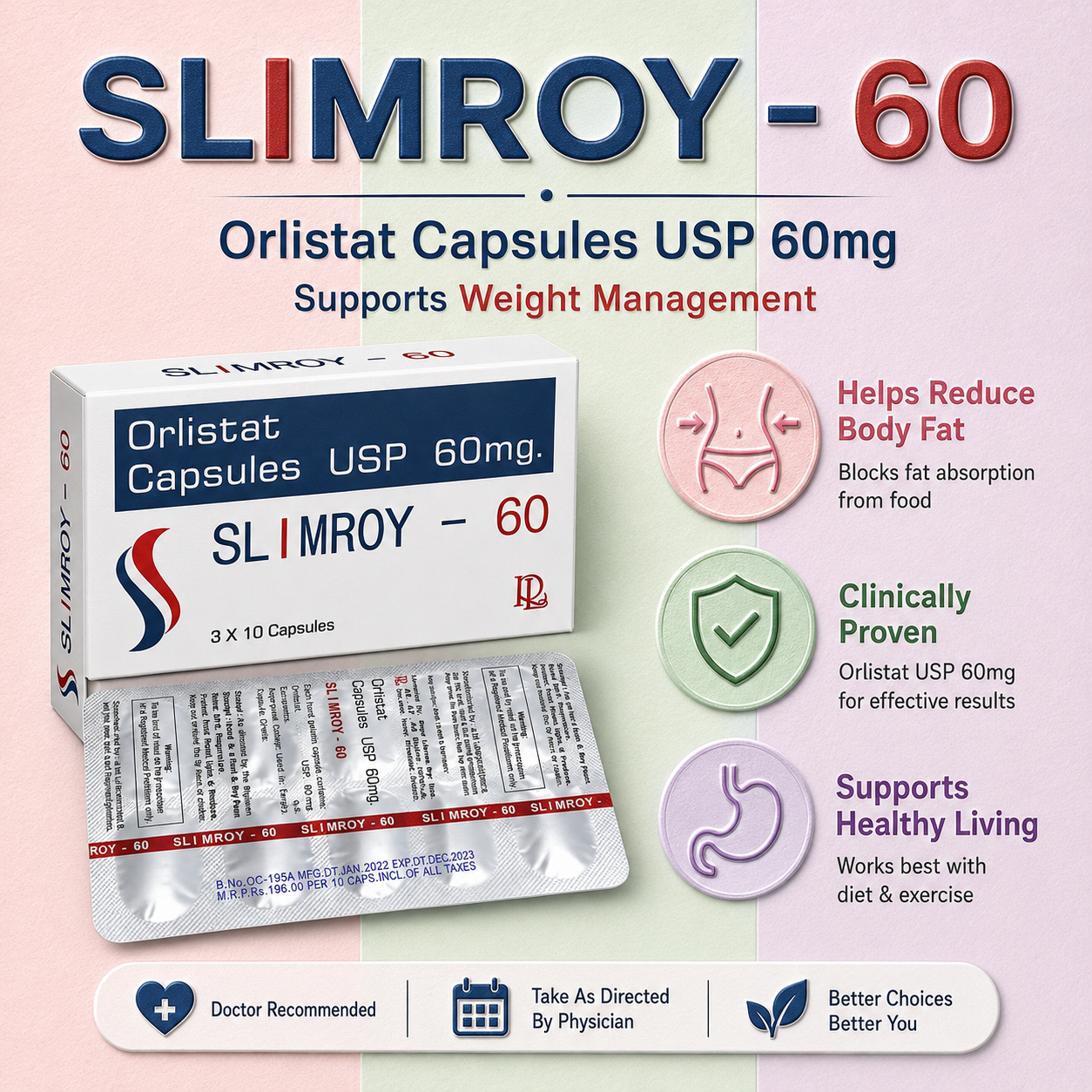 SLIMROY-60, Mrp : 186.00 / 10 Tab. - Image 3