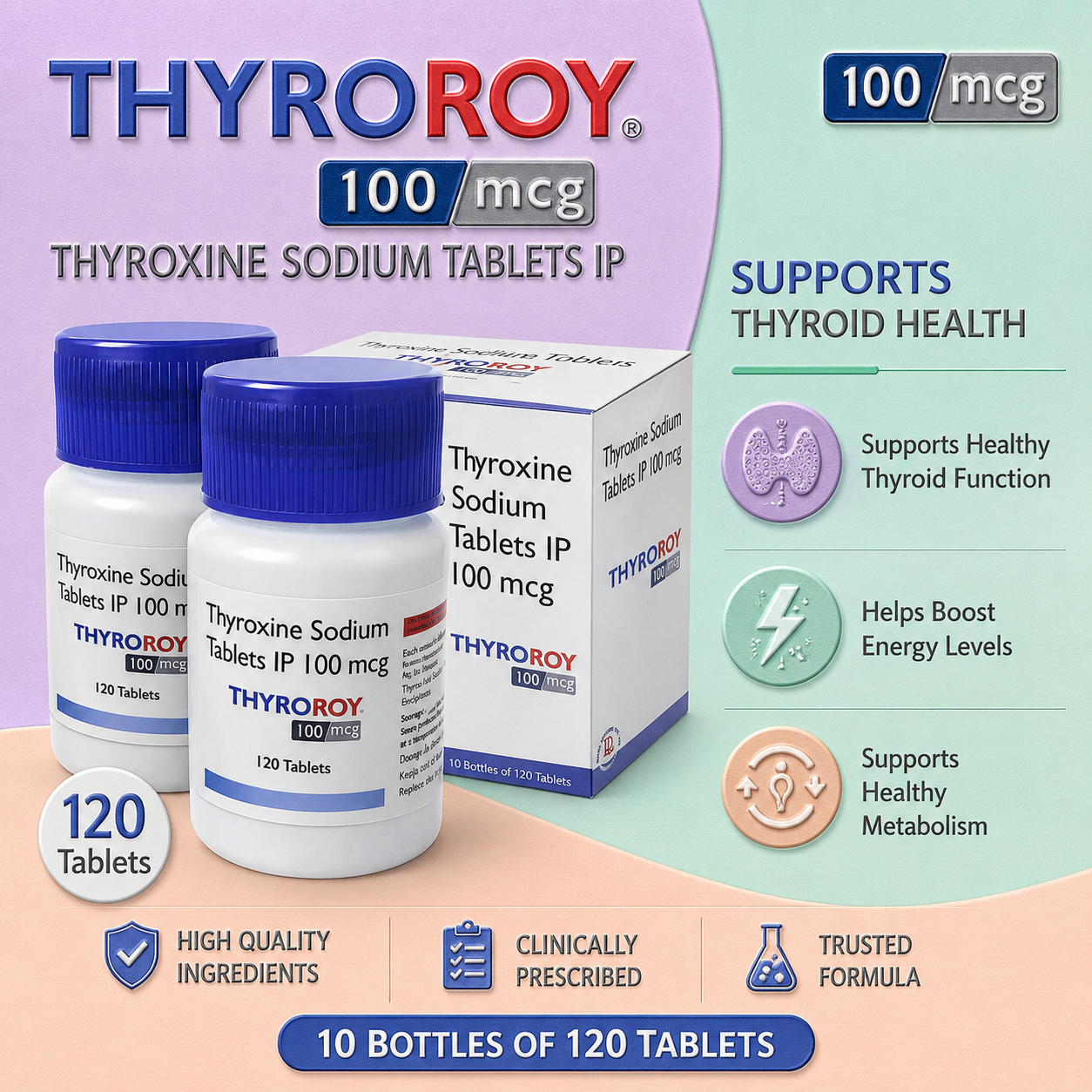 THYROROY 100,Mrp:164.00/120 Tab. - Image 3