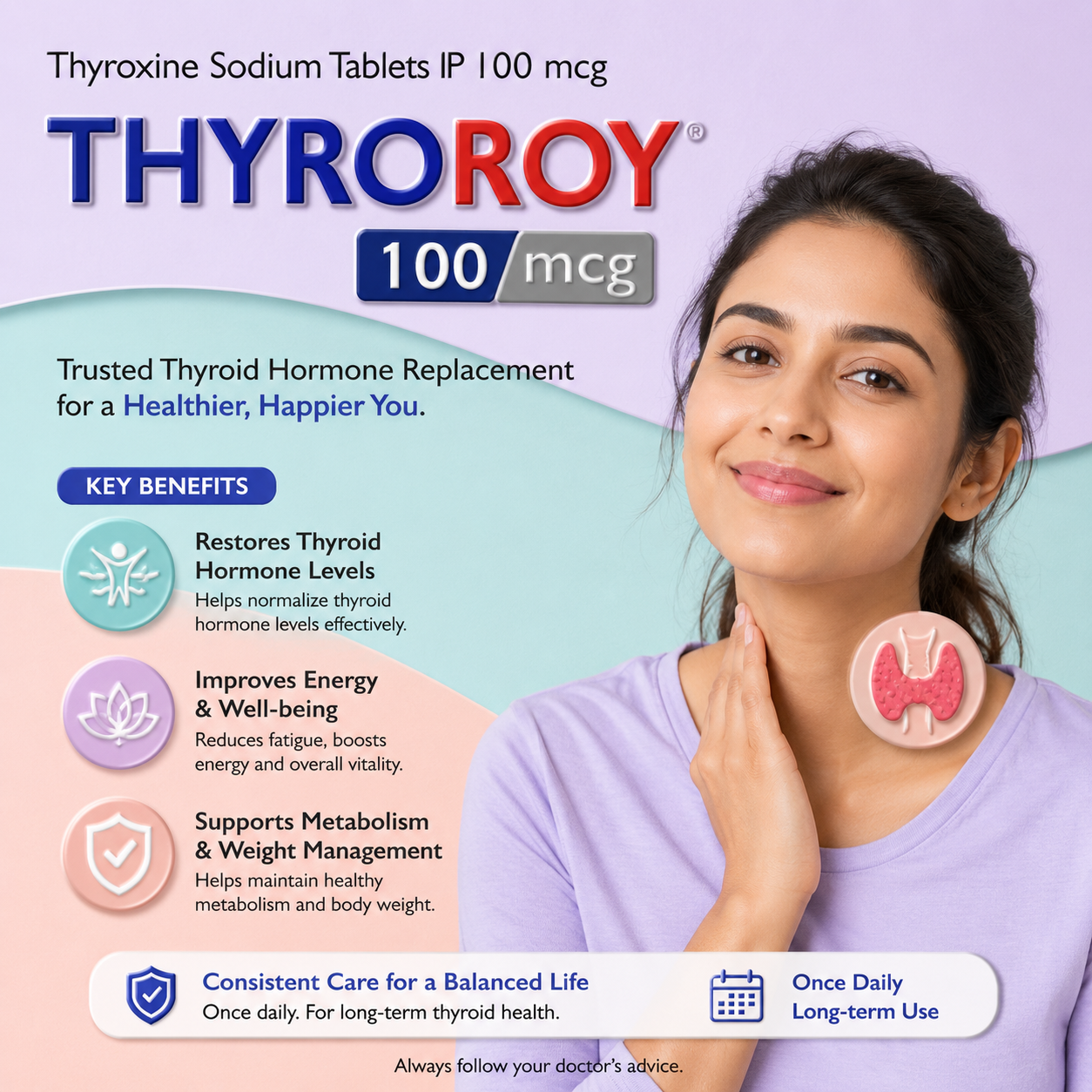 THYROROY 100,Mrp:164.00/120 Tab. - Image 2