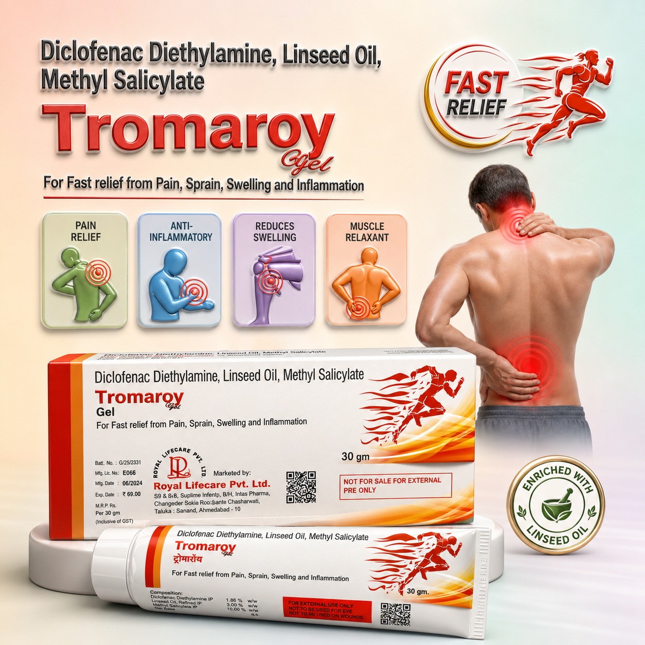 TROMAROY GEL , Mrp : 100.00