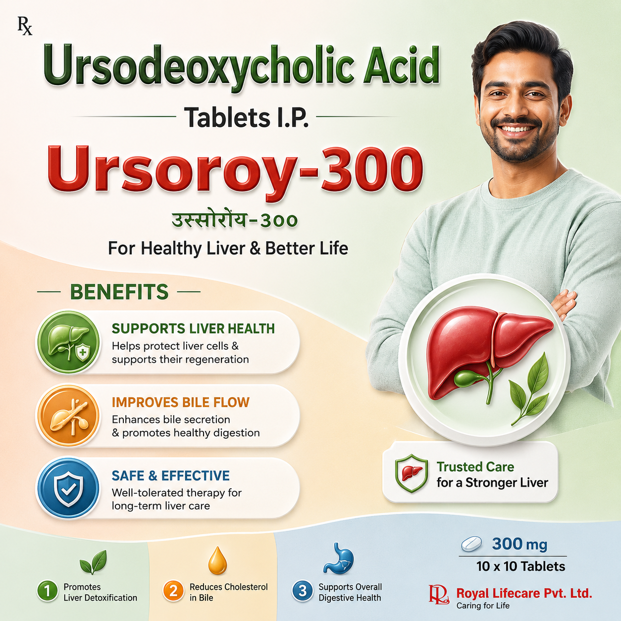 URSOROY-300 , Mrp : 360.00/10 Tab. - Image 3