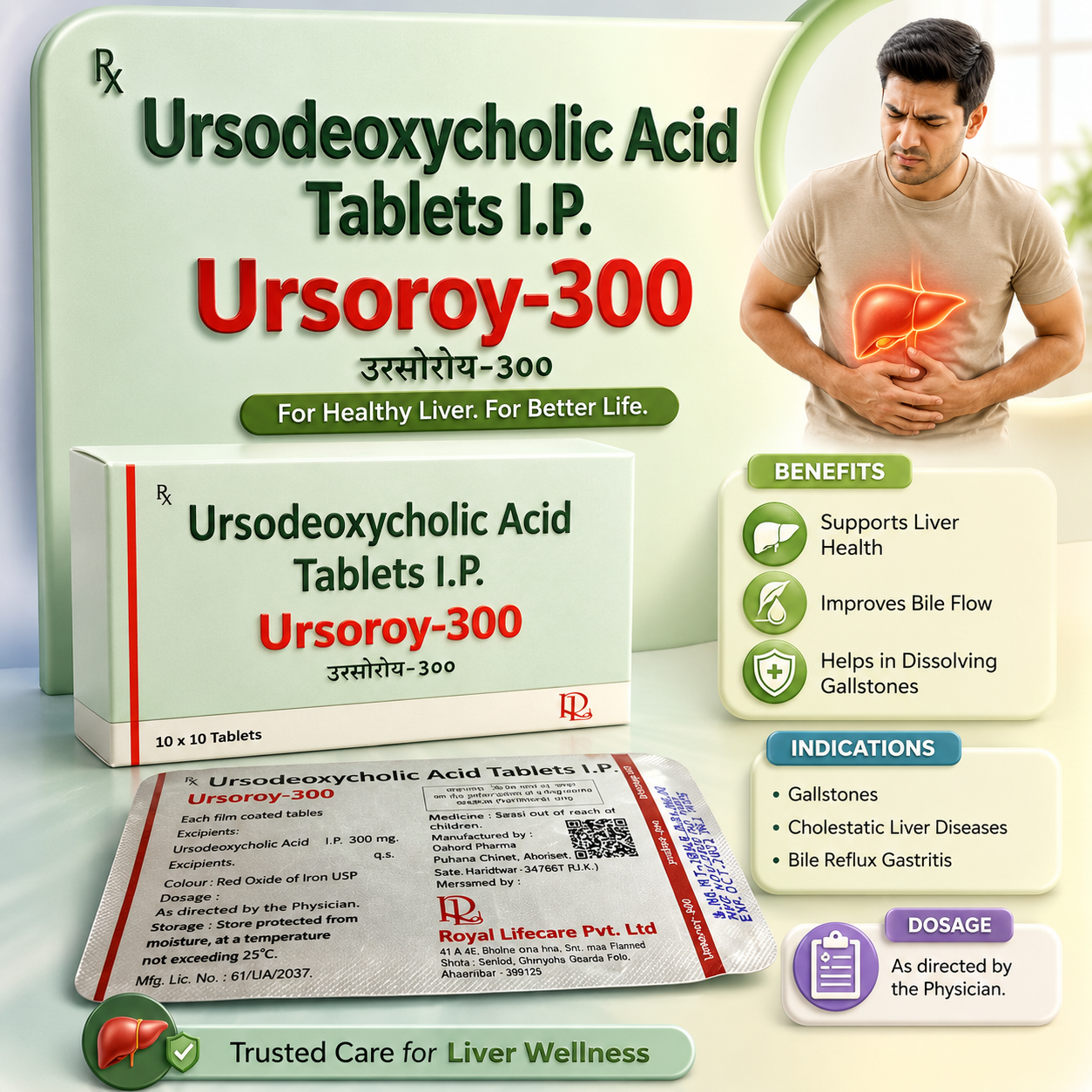 URSOROY-300 , Mrp : 360.00/10 Tab.