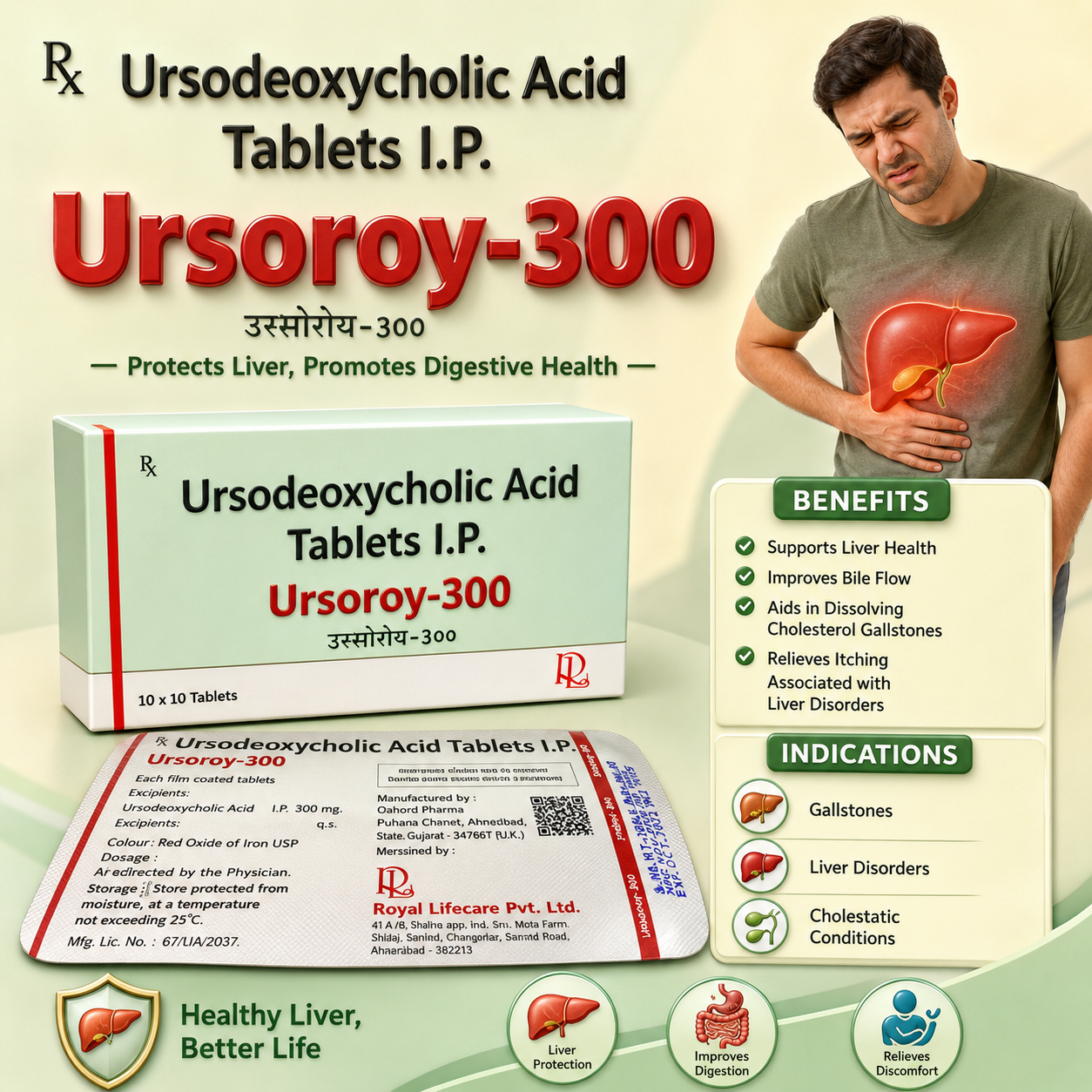 URSOROY-300 , Mrp : 360.00/10 Tab. - Image 4