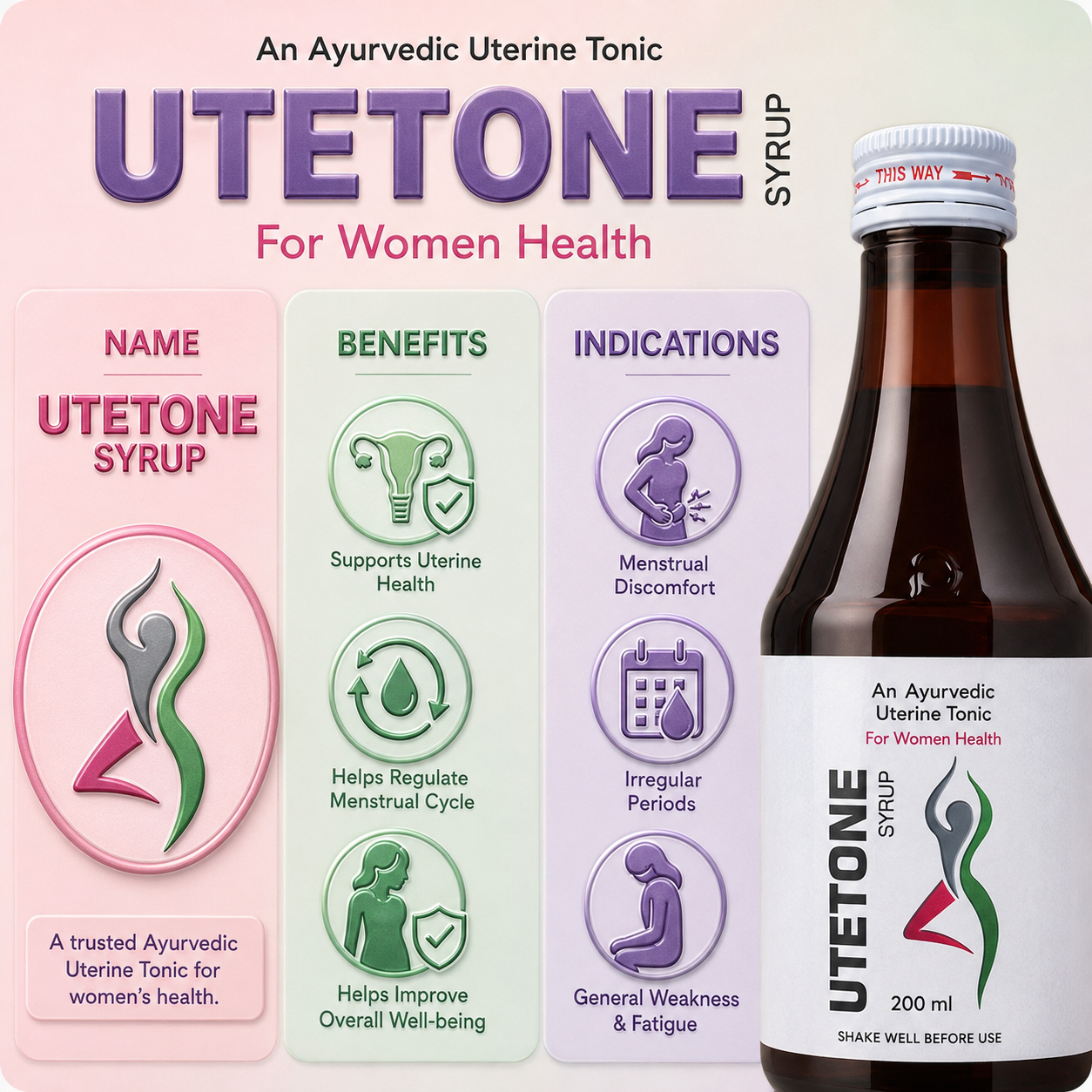 UTETONE , Mrp. : 164.00 / Bottle - Image 2