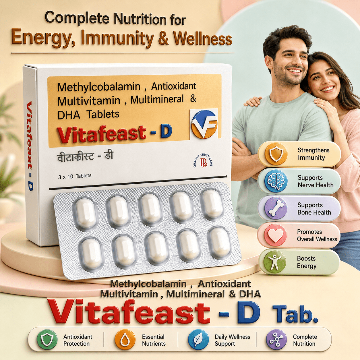 VITAFEAST-D , Mrp : 74.00/10 Tab. - Image 3