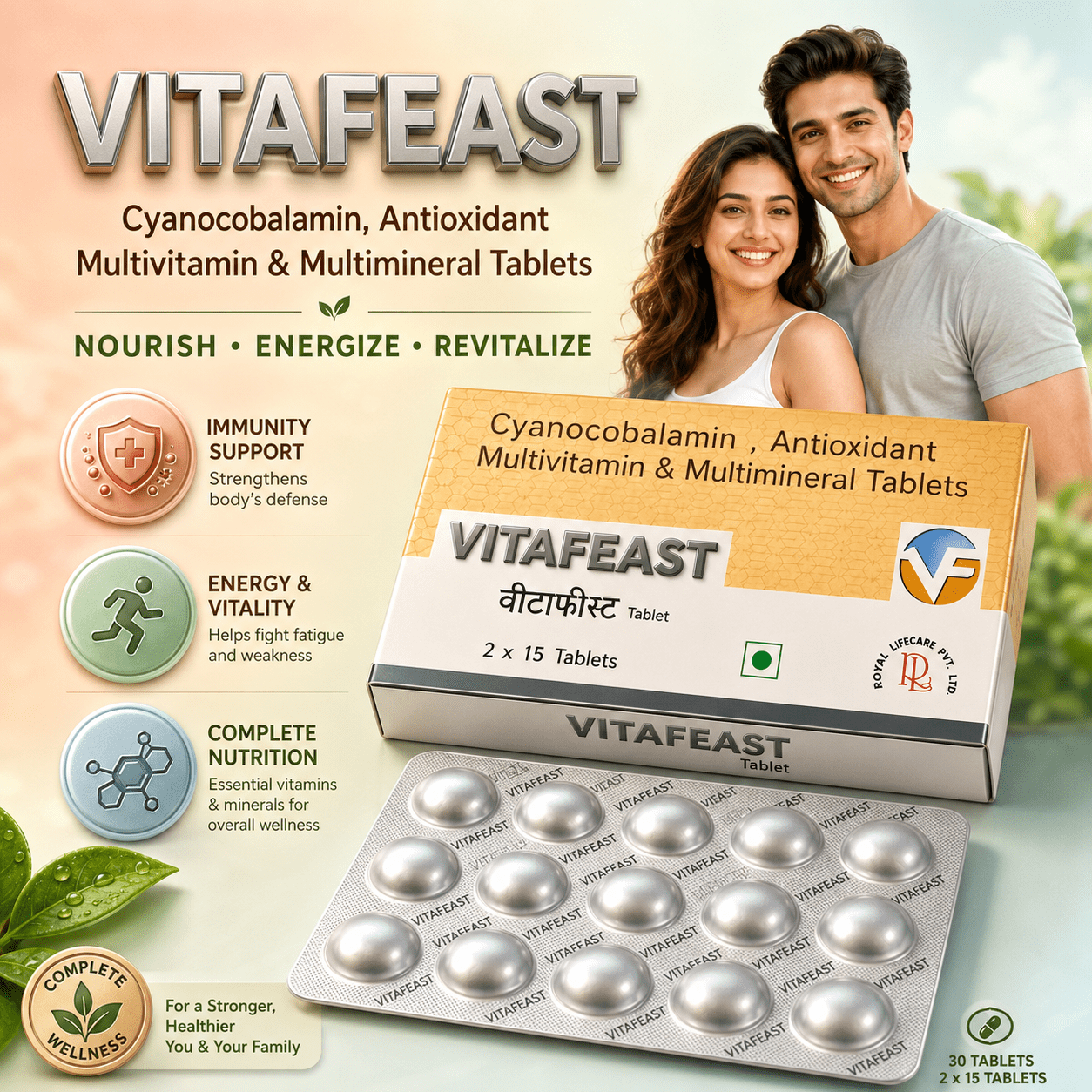 VITAFEAST , Mrp : 175.00 / 15 Tab. - Image 2