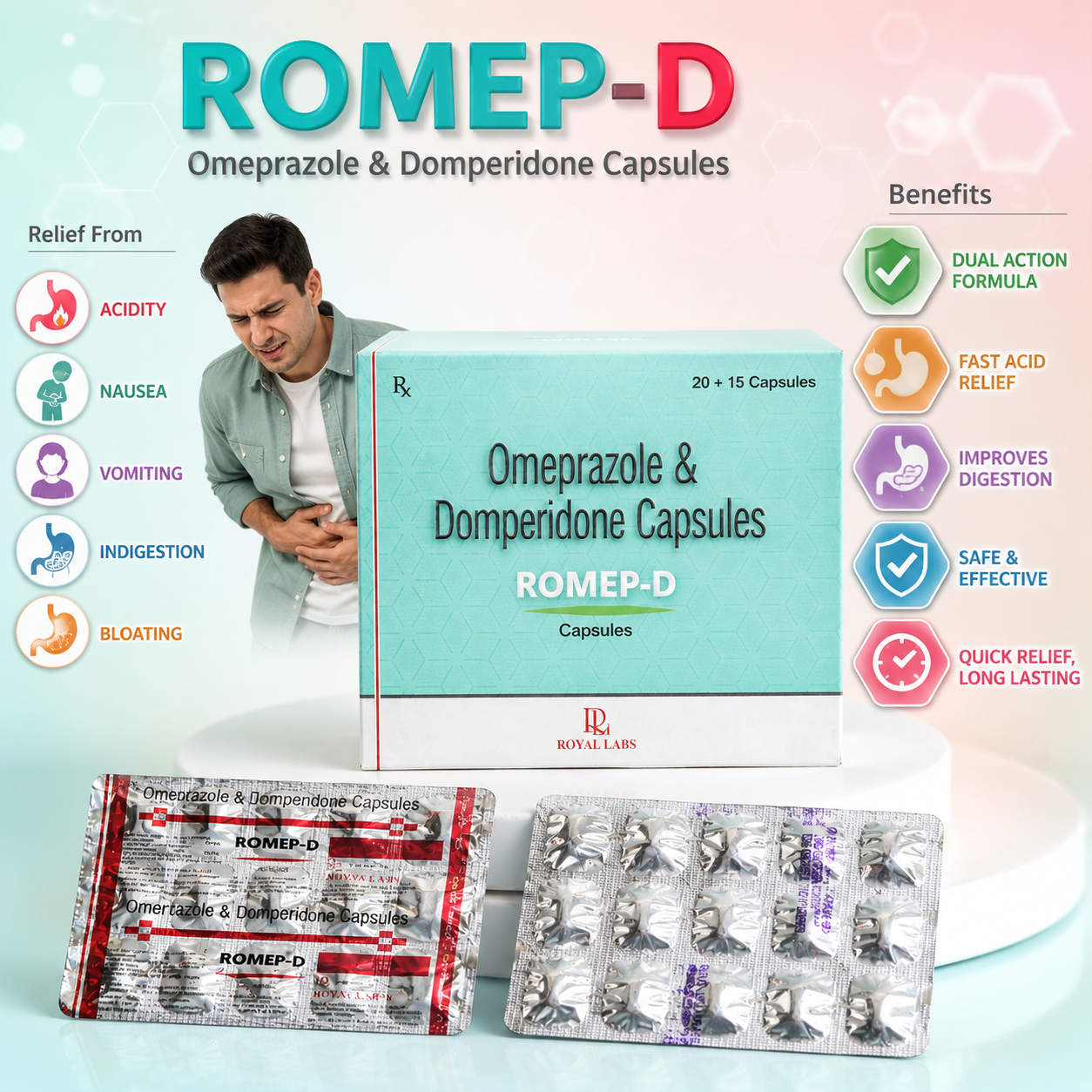 ROMEP-D , Mrp: 83.00 / 15 Capsules